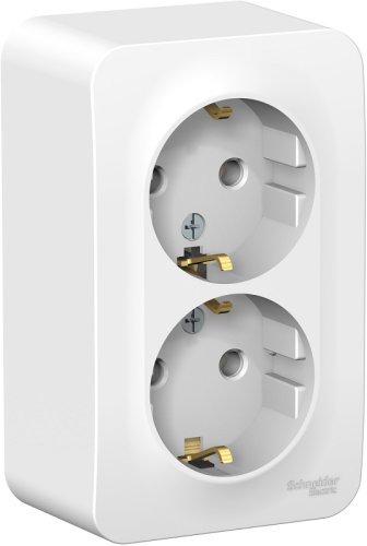 Розетка с заземлением накладная Systeme Electric Blanca 2-м. белый картинка